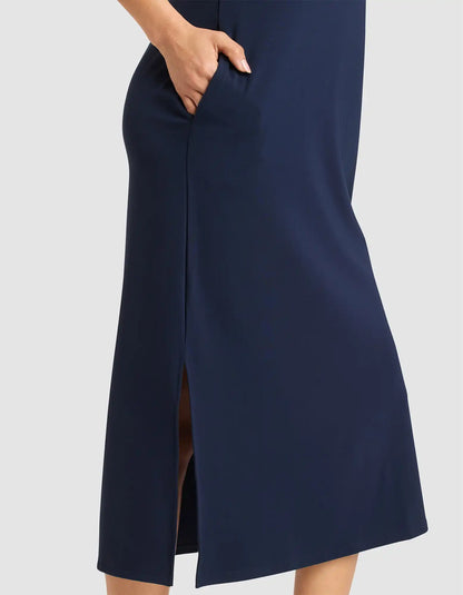 Women's Brushed Bamboo Sleeveless Midi Dress - Last Chance
