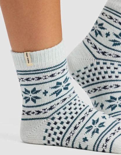 Snowflake Plush Lounge Quarter Sock