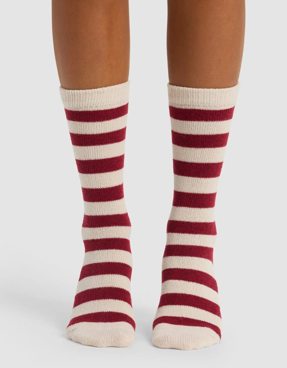 Striped Plush Lounge Calf Sock - Last Chance