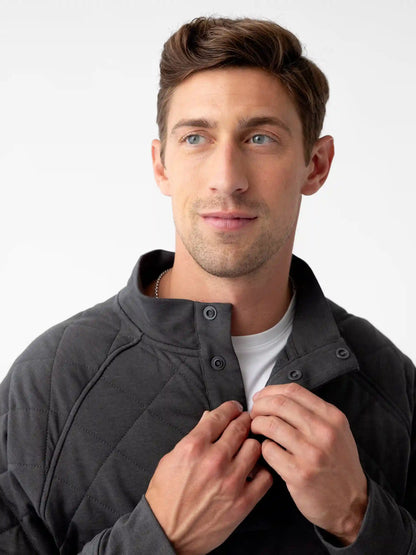 Men's Brushed Bamboo Quilted Snap Pullover