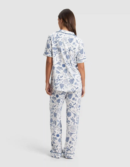 Women's Bamboo Stretch-Knit Short Sleeve & Pant Pajama Set - Last Chance