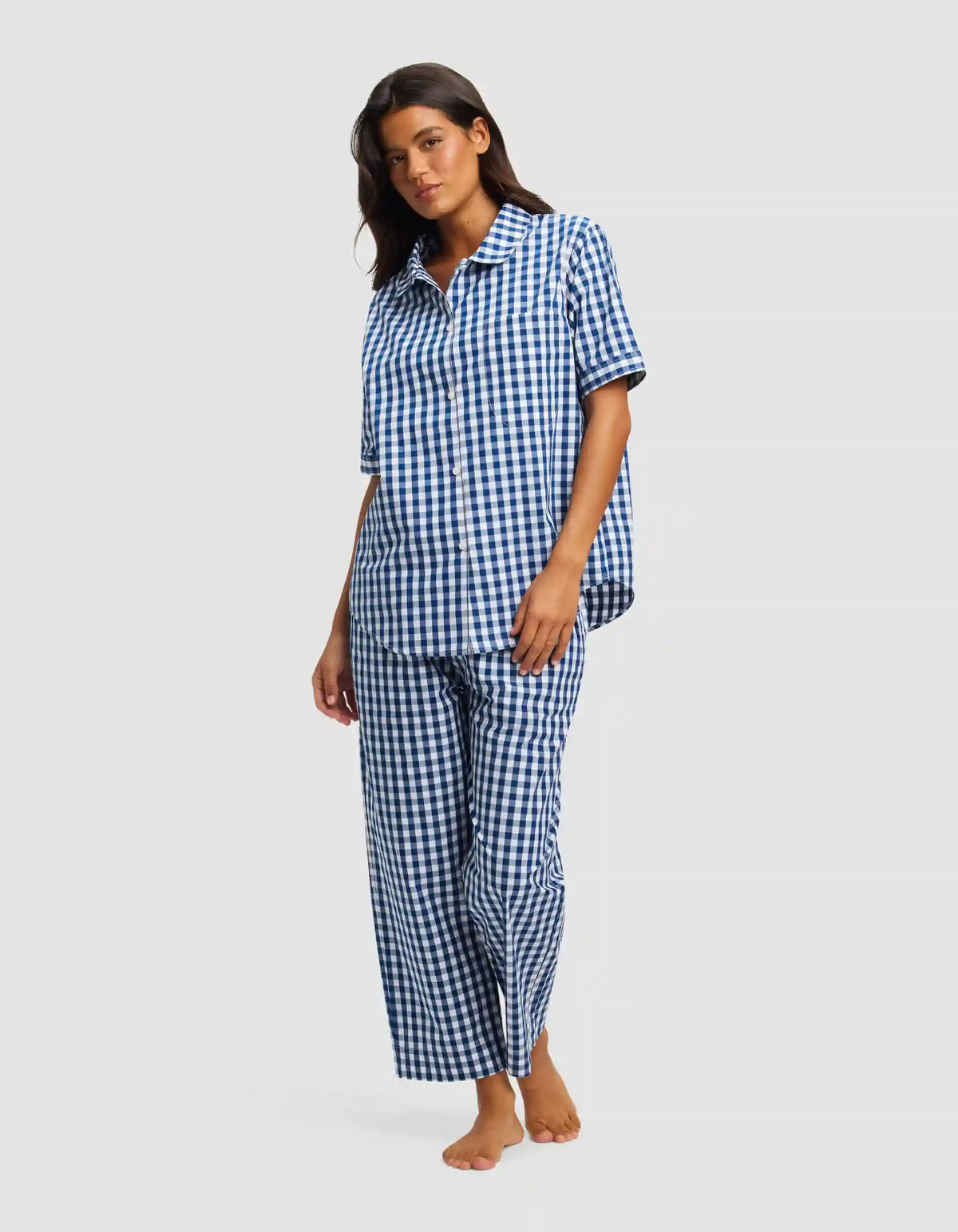 Women's Sutton Short Sleeve & Cropped Pajama Pant Set - Last Chance