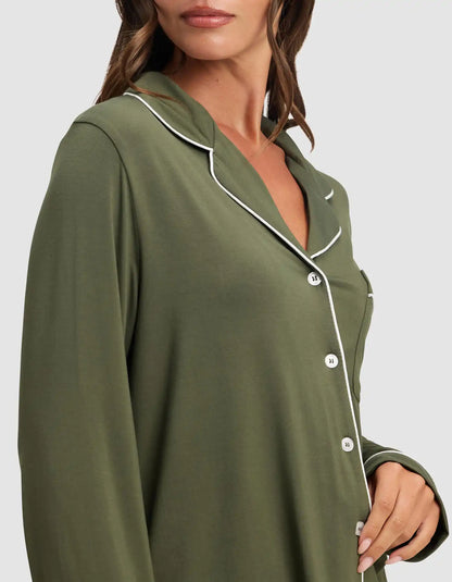 Women's Bamboo Stretch-Knit Long Sleeve Pajama Top