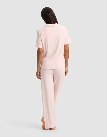 Women's Bamboo Stretch-Knit Short Sleeve & Pant Pajama Set