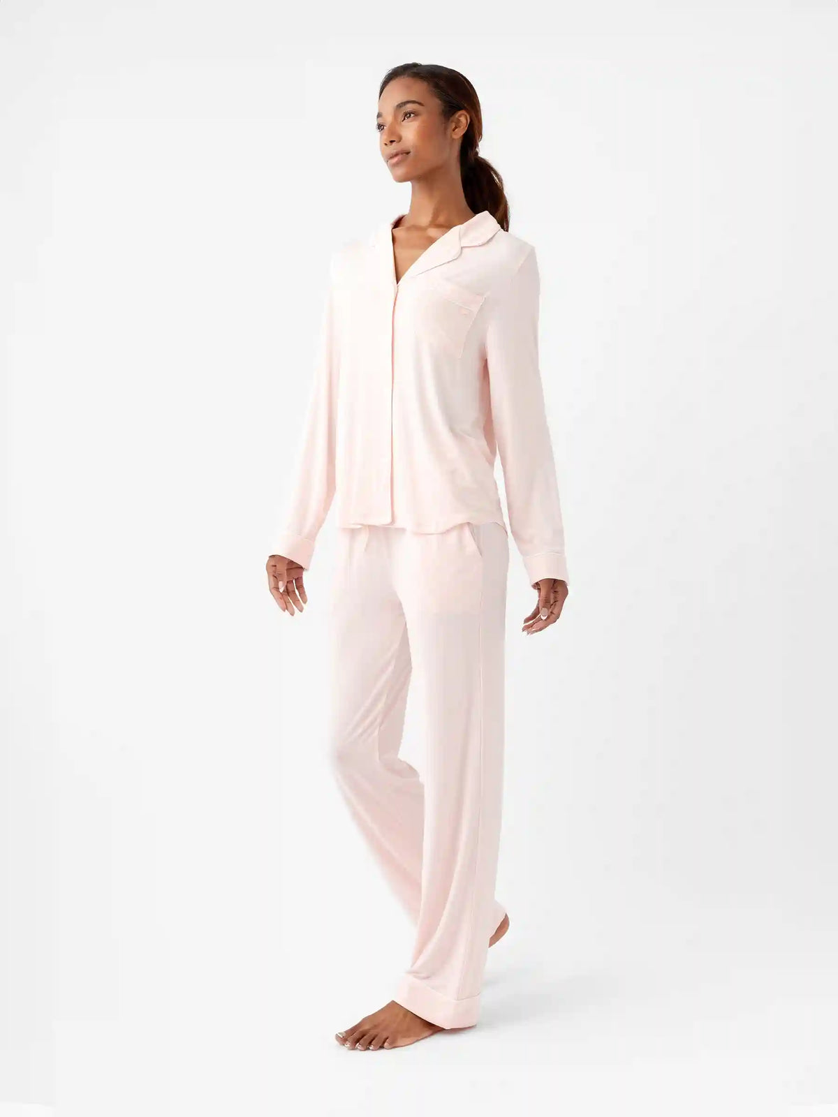 Women's Bamboo Stretch-Knit Long Sleeve Pajama Top TALL