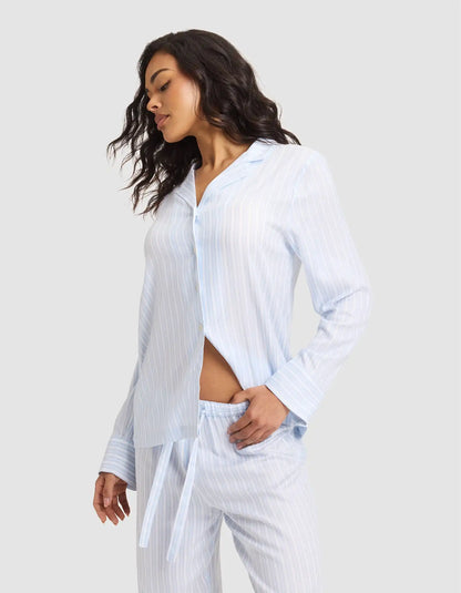 Women's Soft Woven Long Sleeve Pajama Top - Last Chance
