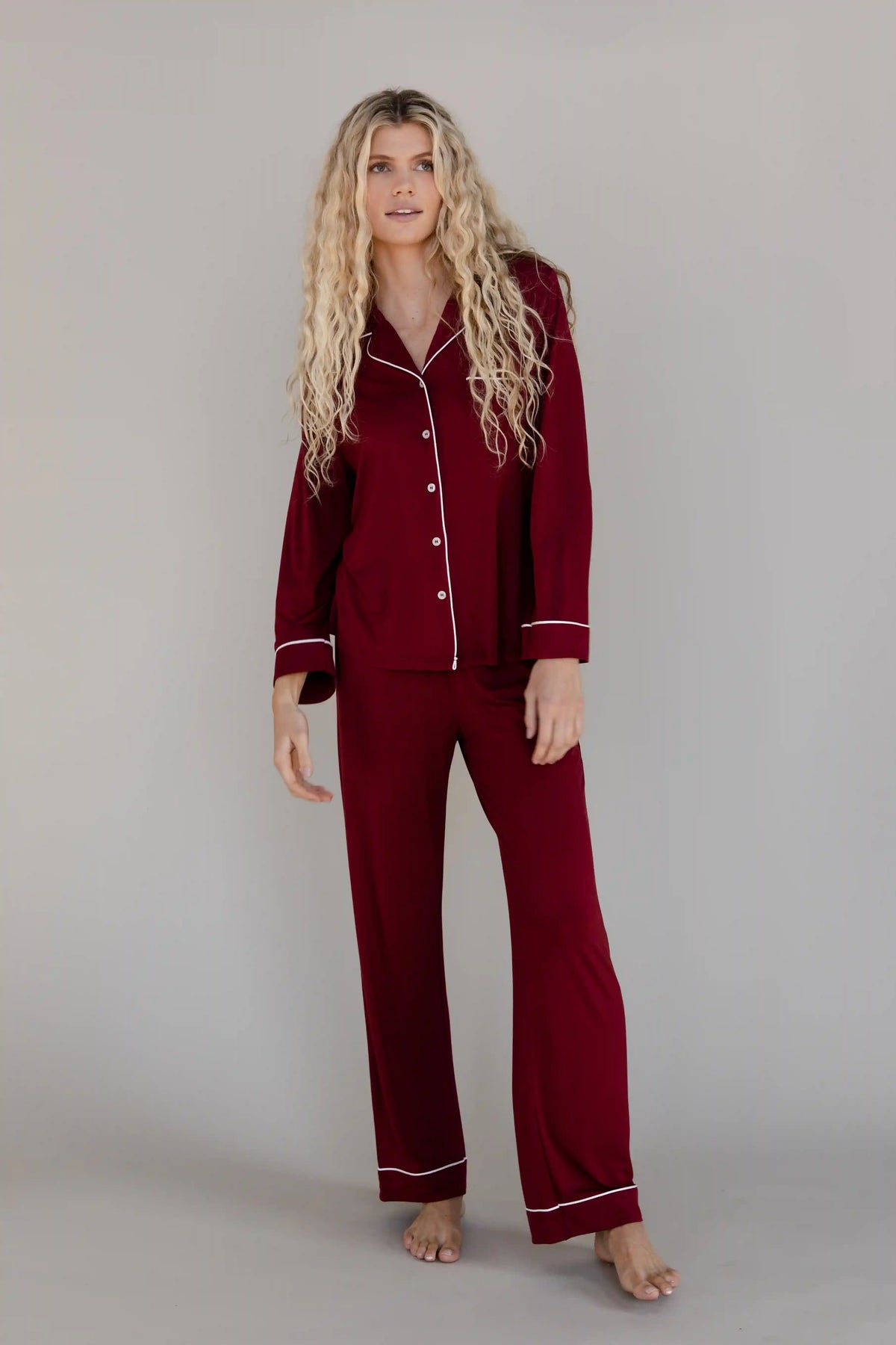Women's Bamboo Stretch-Knit Long Sleeve Pajama Set - Last Chance