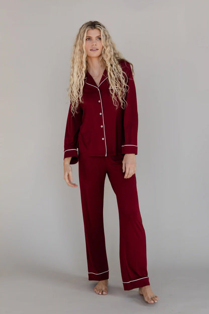 Women's Bamboo Stretch-Knit Long Sleeve Pajama Set - Last Chance