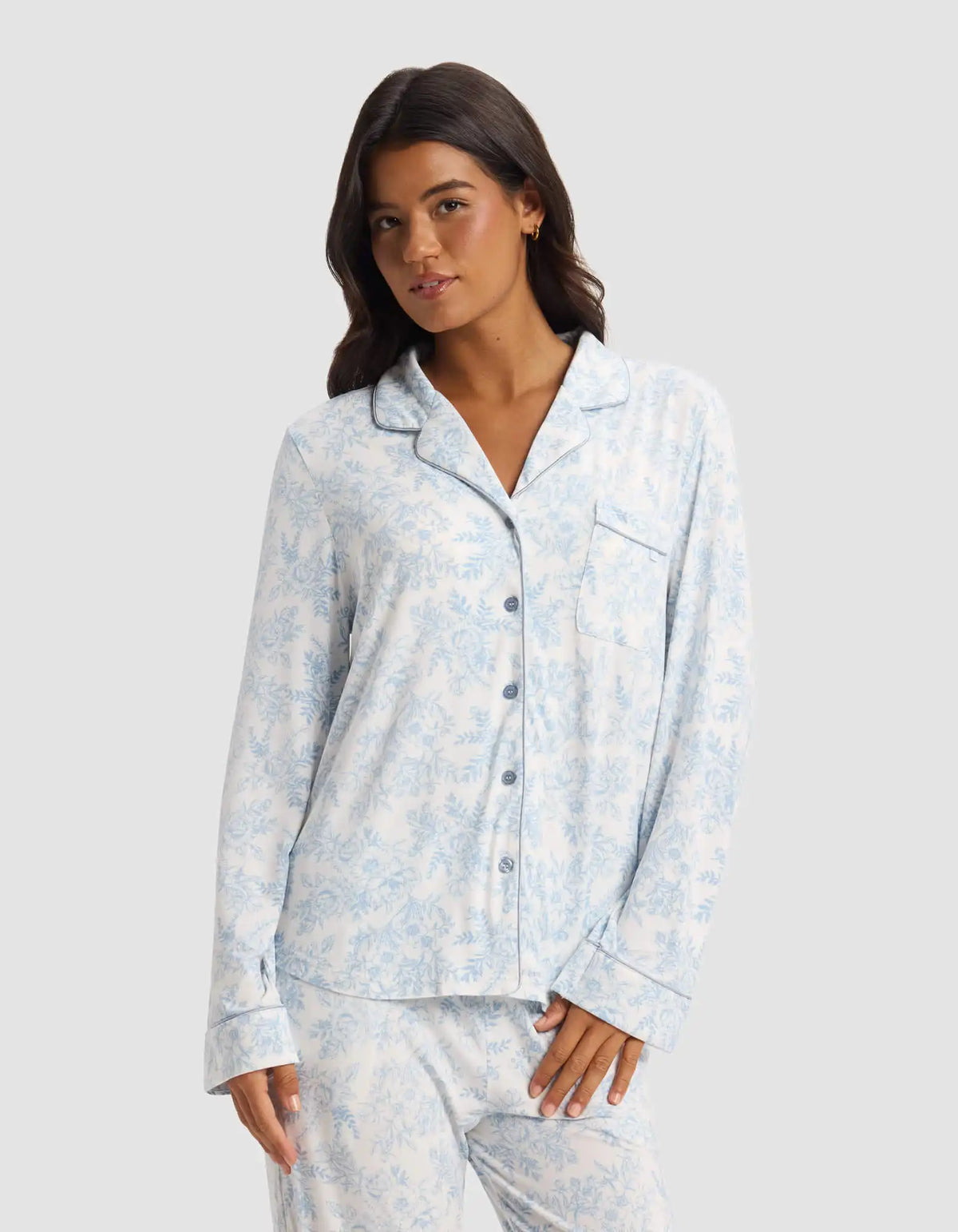 Women's Bamboo Stretch-Knit Long Sleeve Pajama Top