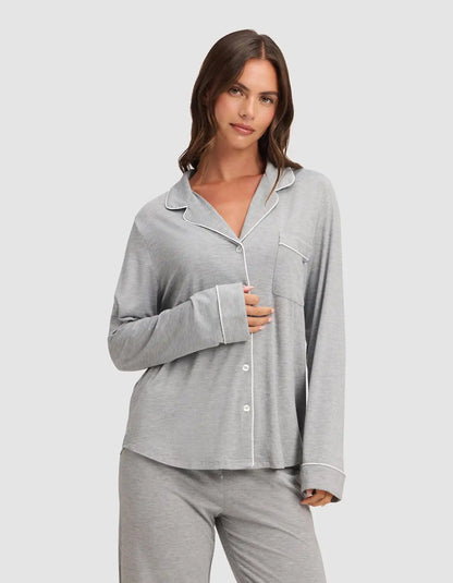 Women's Bamboo Stretch-Knit Long Sleeve Pajama Top TALL