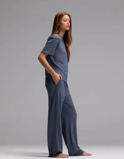 Women's First Layer Pajama Short Sleeve Tee & Pajama Pant Set