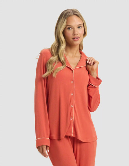 Women's Bamboo Rib-Knit Classic Long Sleeve Pajama Set - Last Chance