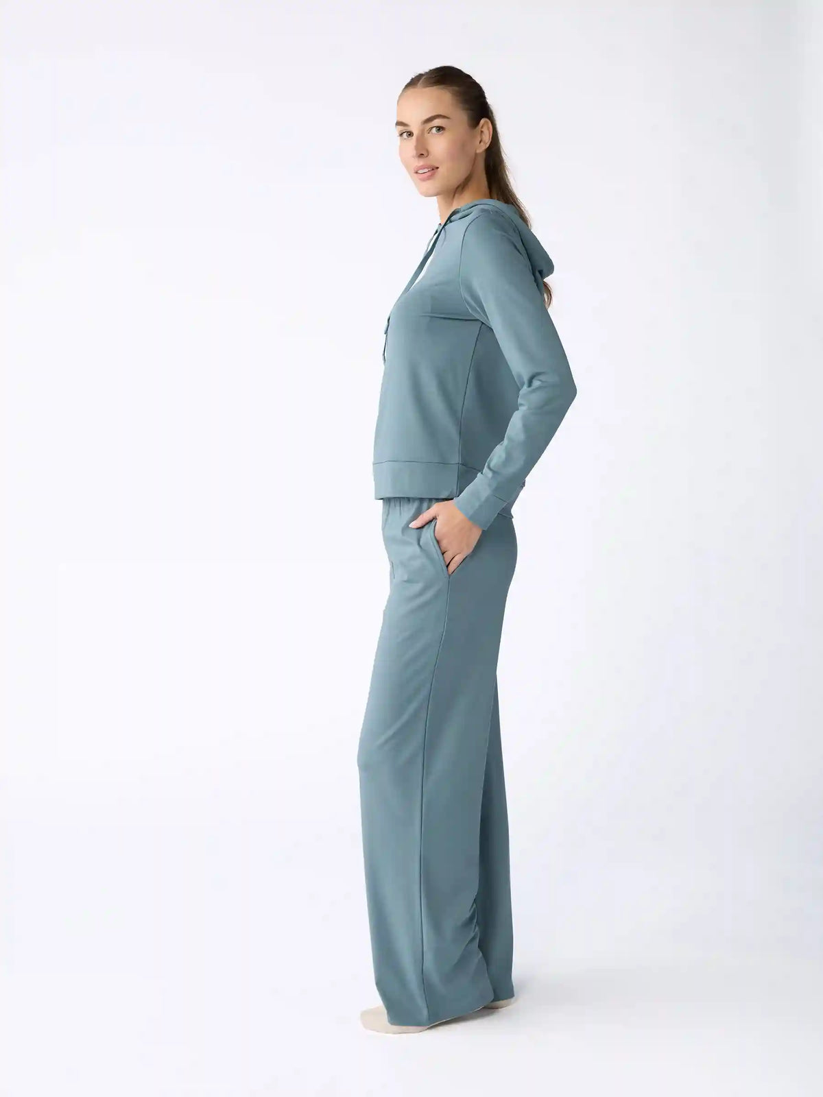 Women's Brushed Bamboo Wide Leg Pull On Pant TALL - Last Chance