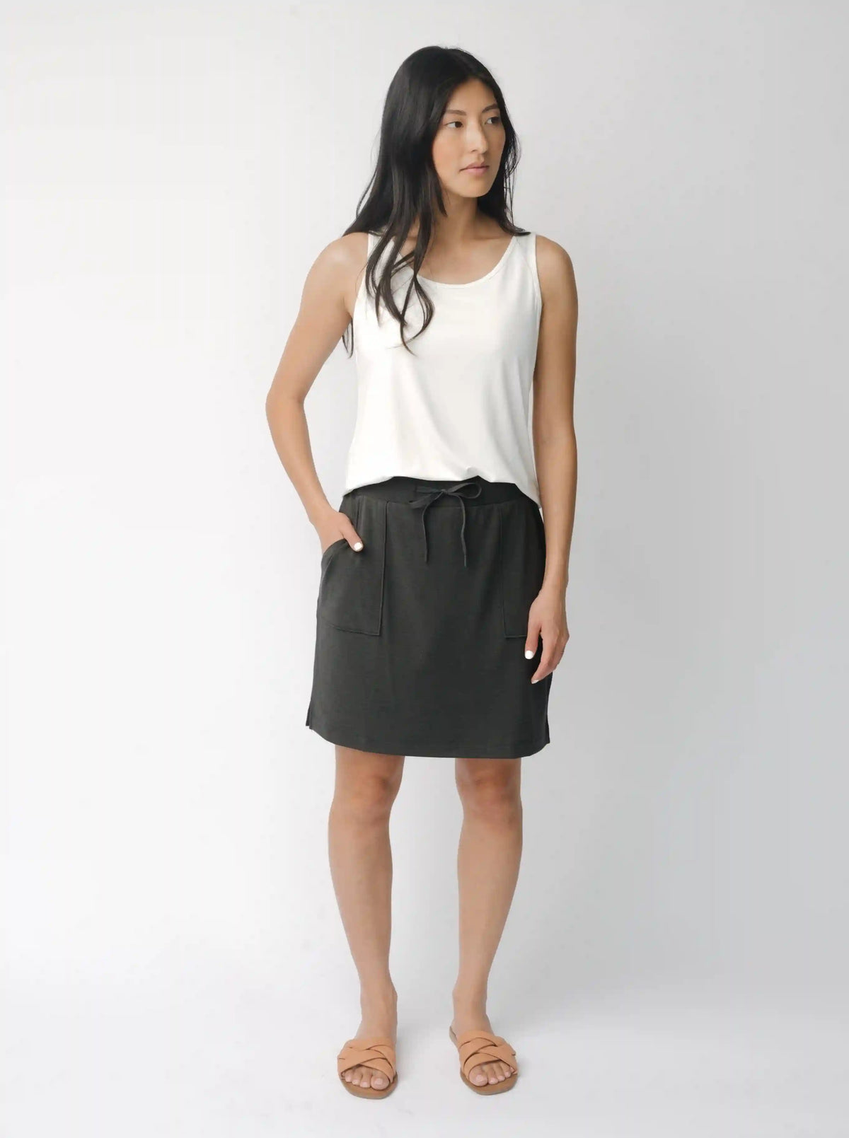 Women's Brushed Bamboo Patch Pocket Skirt