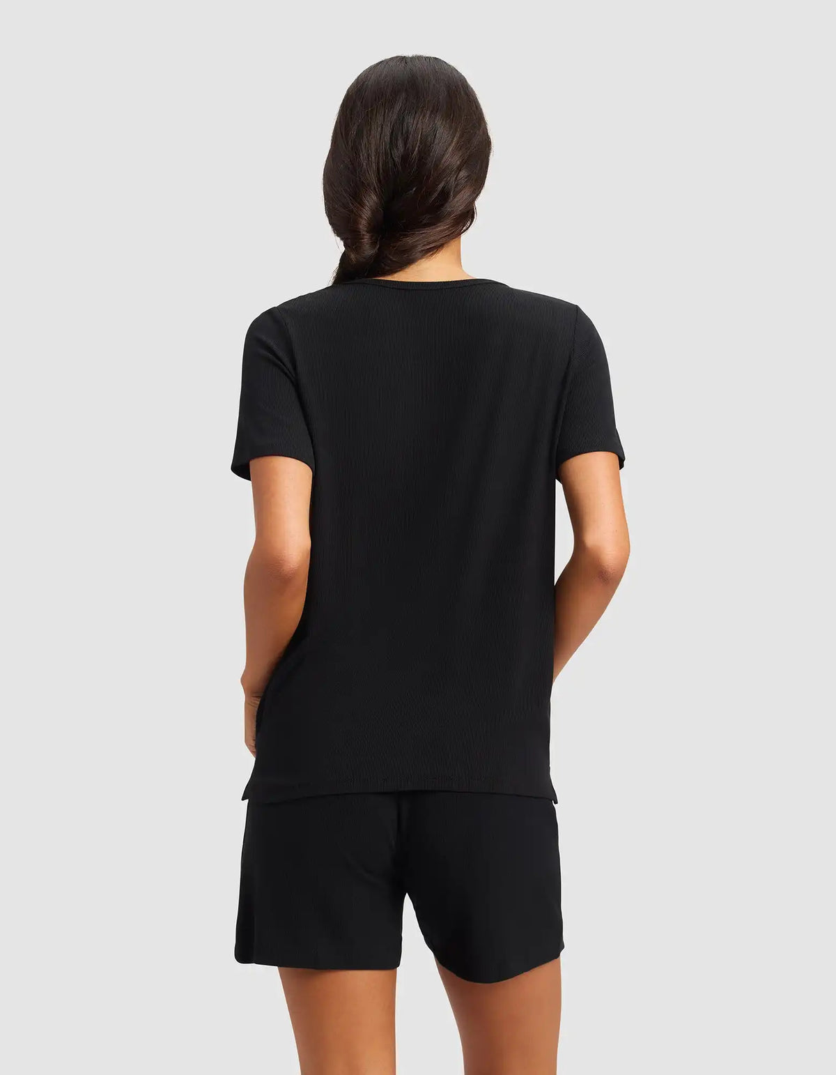 Women’s Bamboo Rib-Knit Short Sleeve Lounge Top
