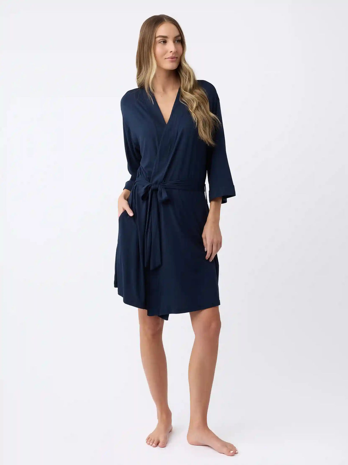 Women's Bamboo Stretch-Knit Kimono Robe