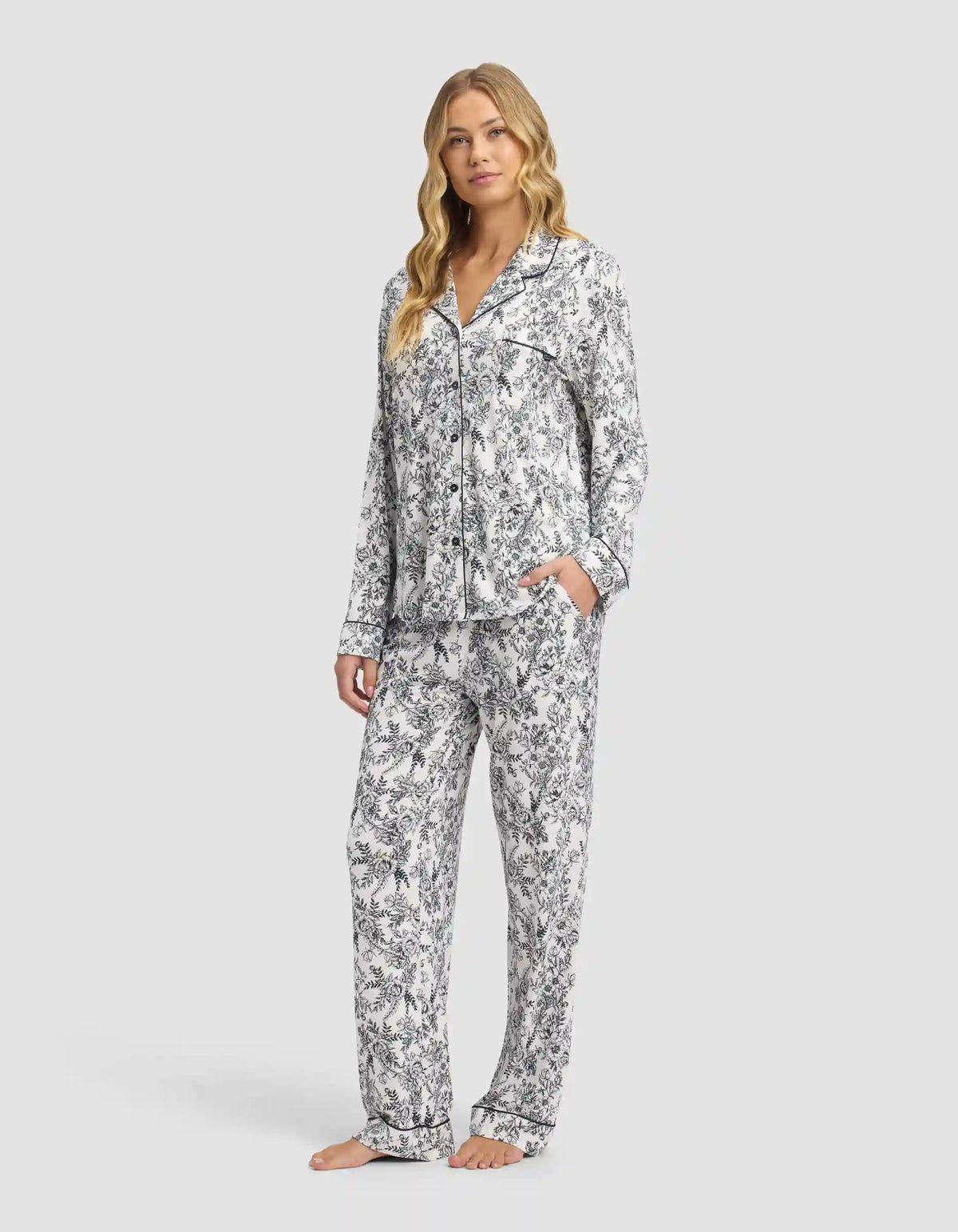 Women's Bamboo Stretch-Knit Long Sleeve Pajama Set - Last Chance