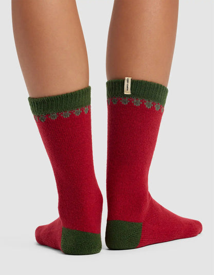 Mistletoe Plush Lounge Calf Sock