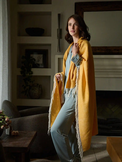 Bamboo Herringbone Tassel Throw