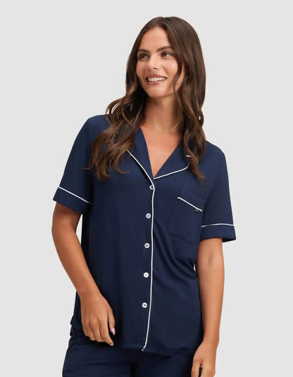 Women's Bamboo Stretch-Knit Short Sleeve Pajama Top
