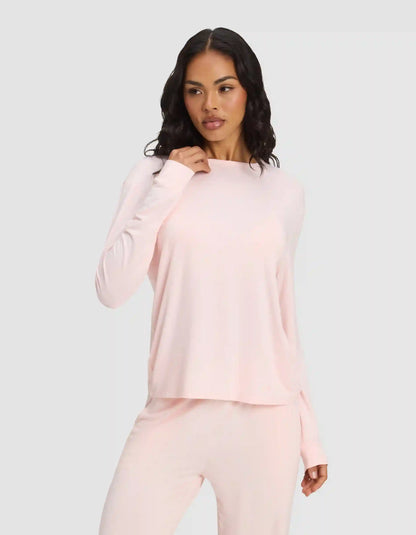 Women's Bamboo Stretch-Knit Long Sleeve Lounge Tee & Pant Set
