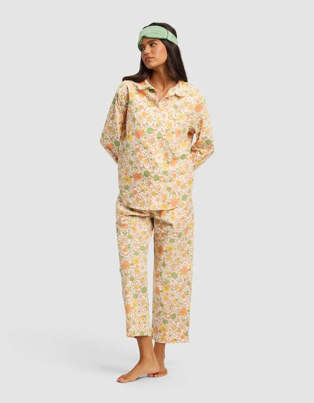 Women's Sutton Long Sleeve Cropped Pajama Set - Last Chance