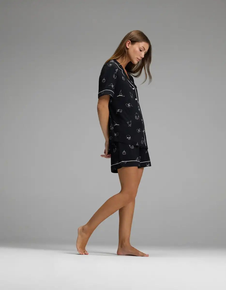 Women's Bamboo Stretch-Knit Short Sleeve Pajama Set