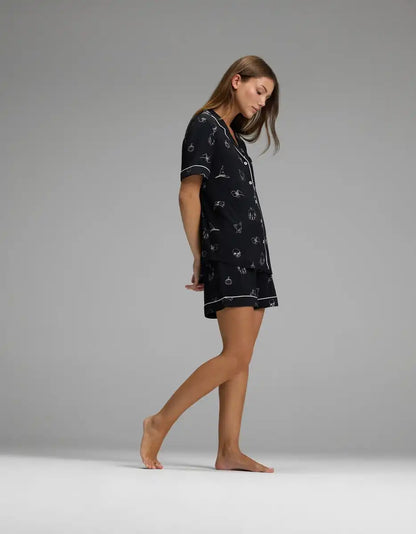 Women's Bamboo Stretch-Knit Short Sleeve Pajama Set