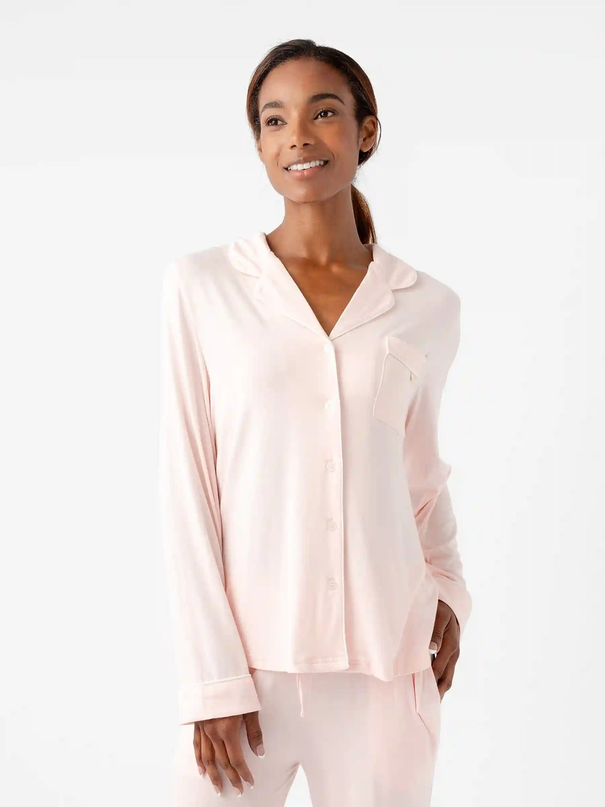 Women's Bamboo Stretch-Knit Long Sleeve Pajama Set TALL