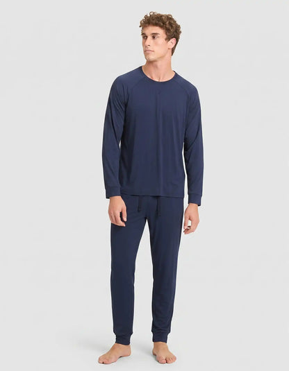 Men's Bamboo Stretch-Knit Long Sleeve Pajama Set