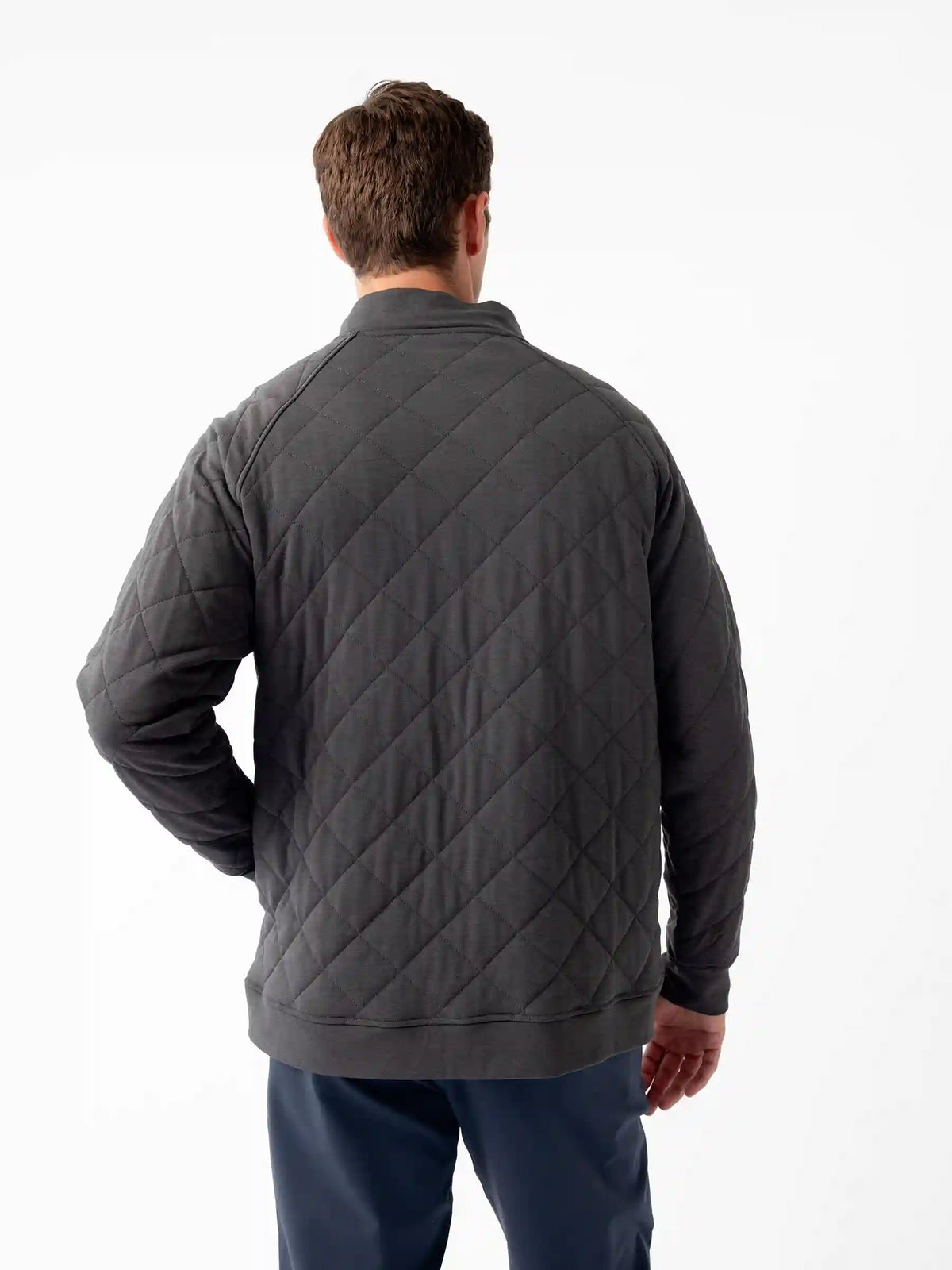 Men's Brushed Bamboo Quilted Snap Pullover