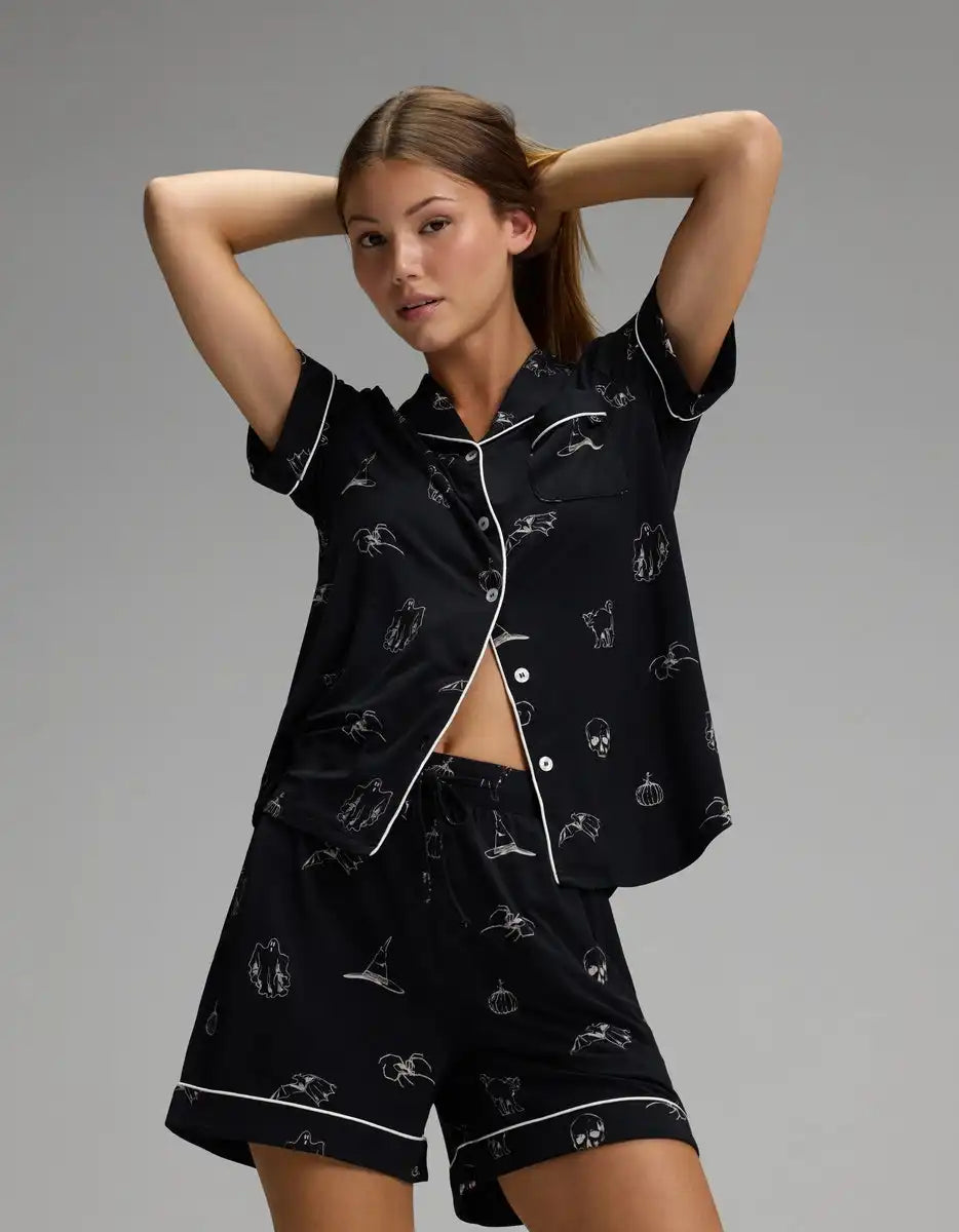 Women's Bamboo Stretch-Knit Short Sleeve Pajama Set