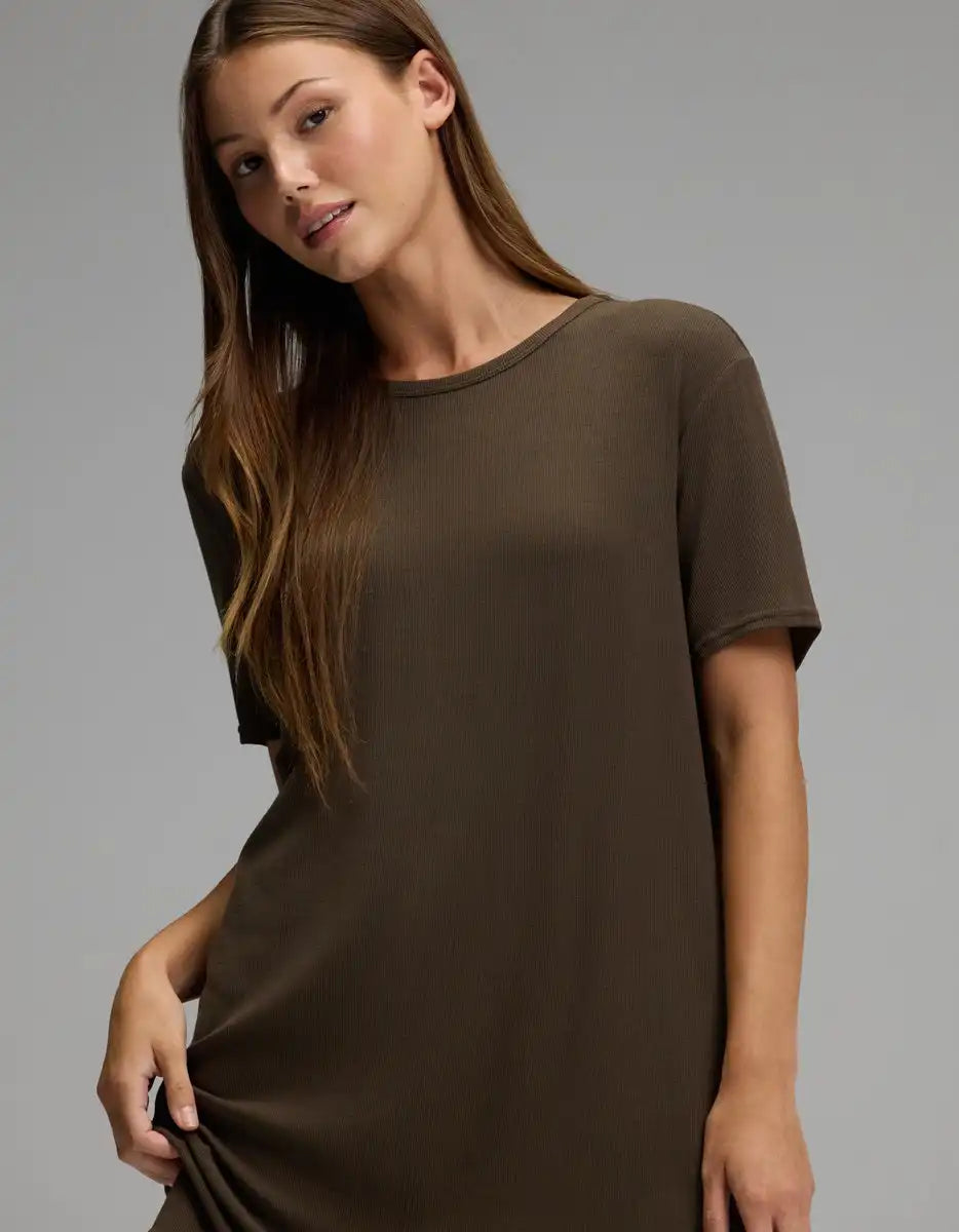 Women's Bamboo Rib-Knit Boyfriend Dress