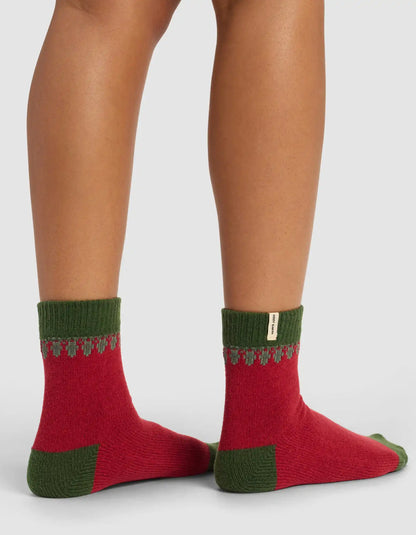 The Mistletoe Plush Modern Crew Sock
