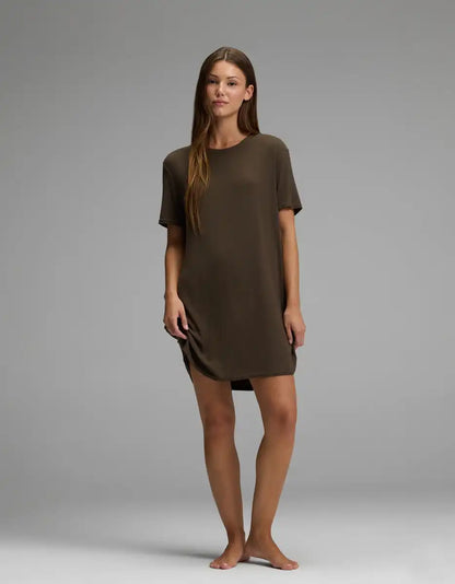 Women's Bamboo Rib-Knit Boyfriend Dress