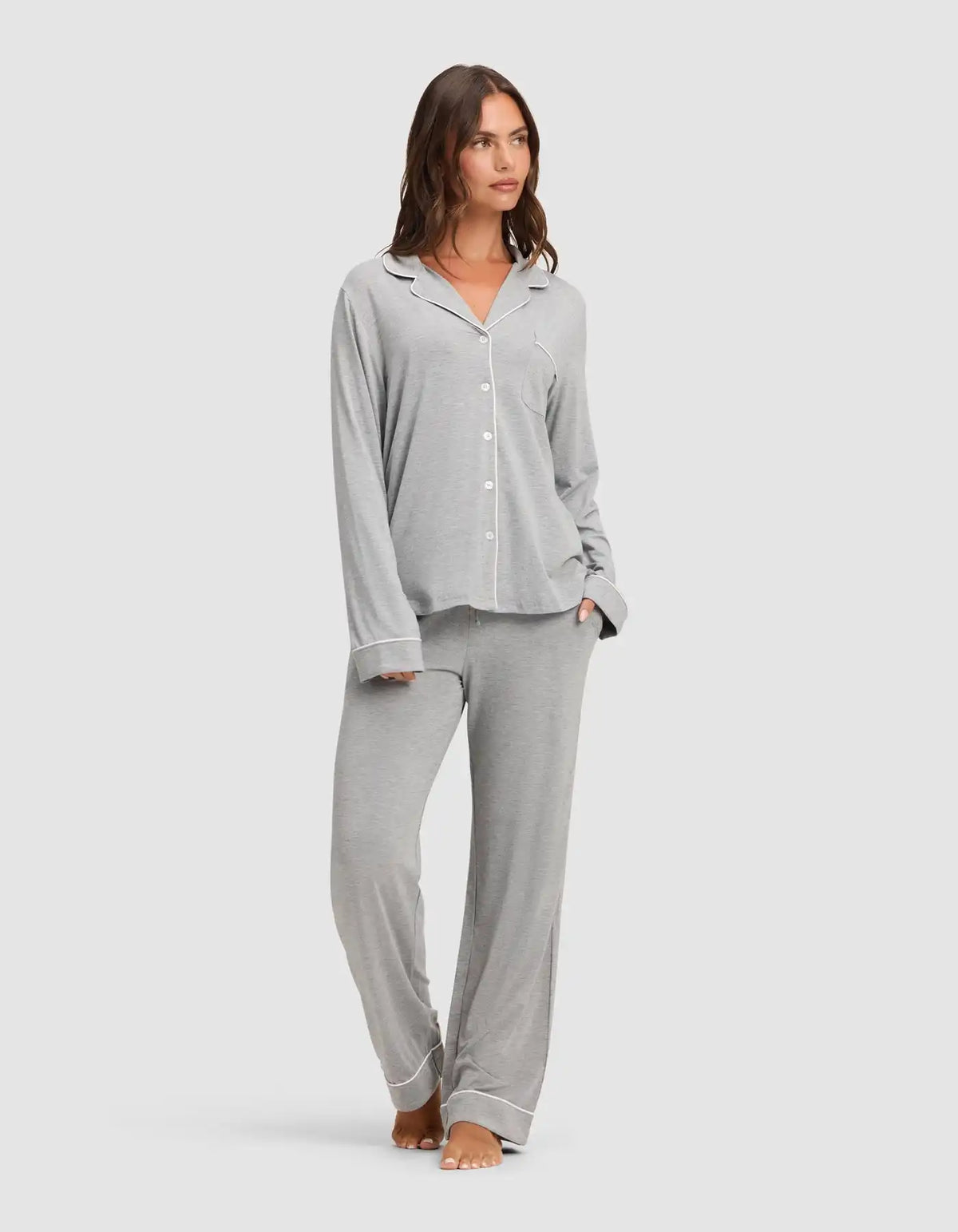 Women's Bamboo Stretch-Knit Long Sleeve Pajama Set TALL