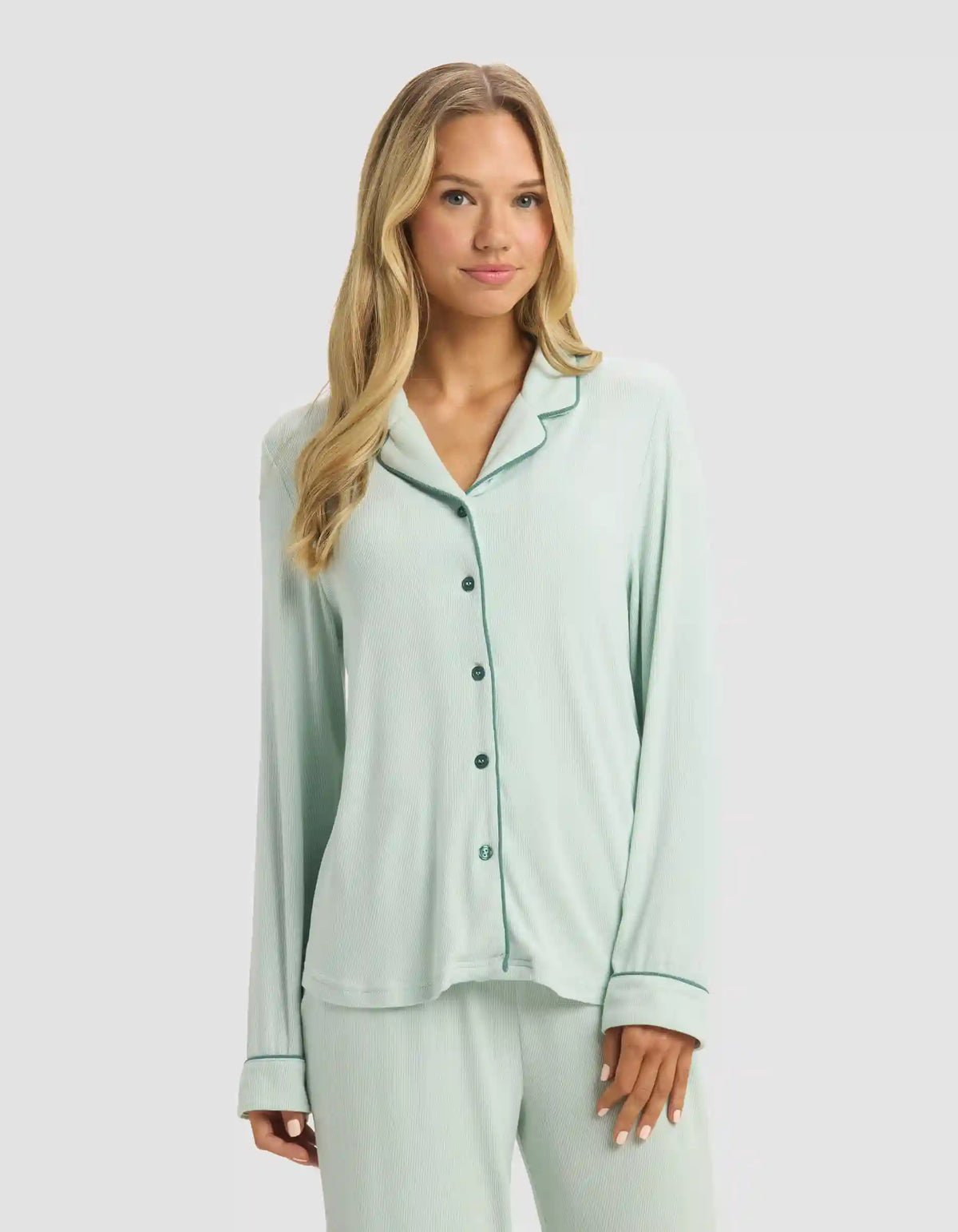 Women's Bamboo Rib-Knit Classic Long Sleeve Pajama Set - Last Chance