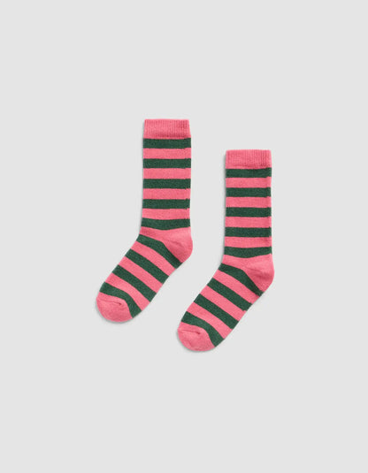 Striped Plush Lounge Calf Sock - Last Chance
