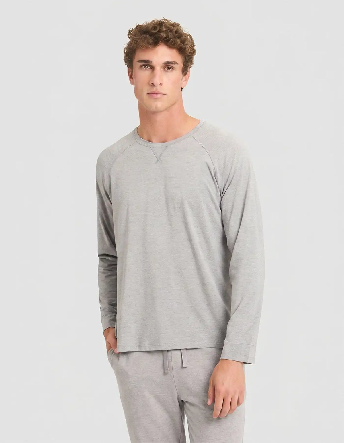 Men's Bamboo Stretch-Knit Long Sleeve Pajama Set