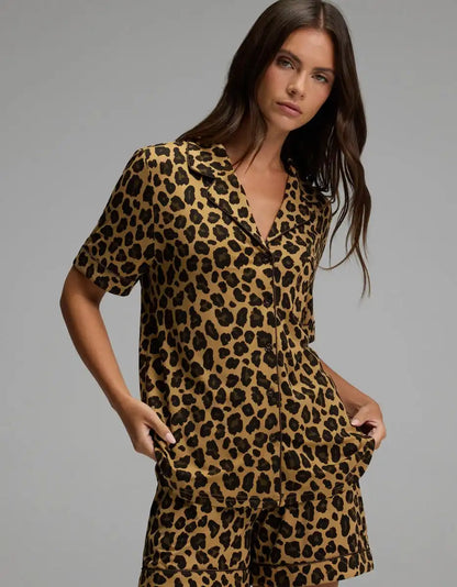 Women's Bamboo Stretch-Knit Short Sleeve Pajama Top
