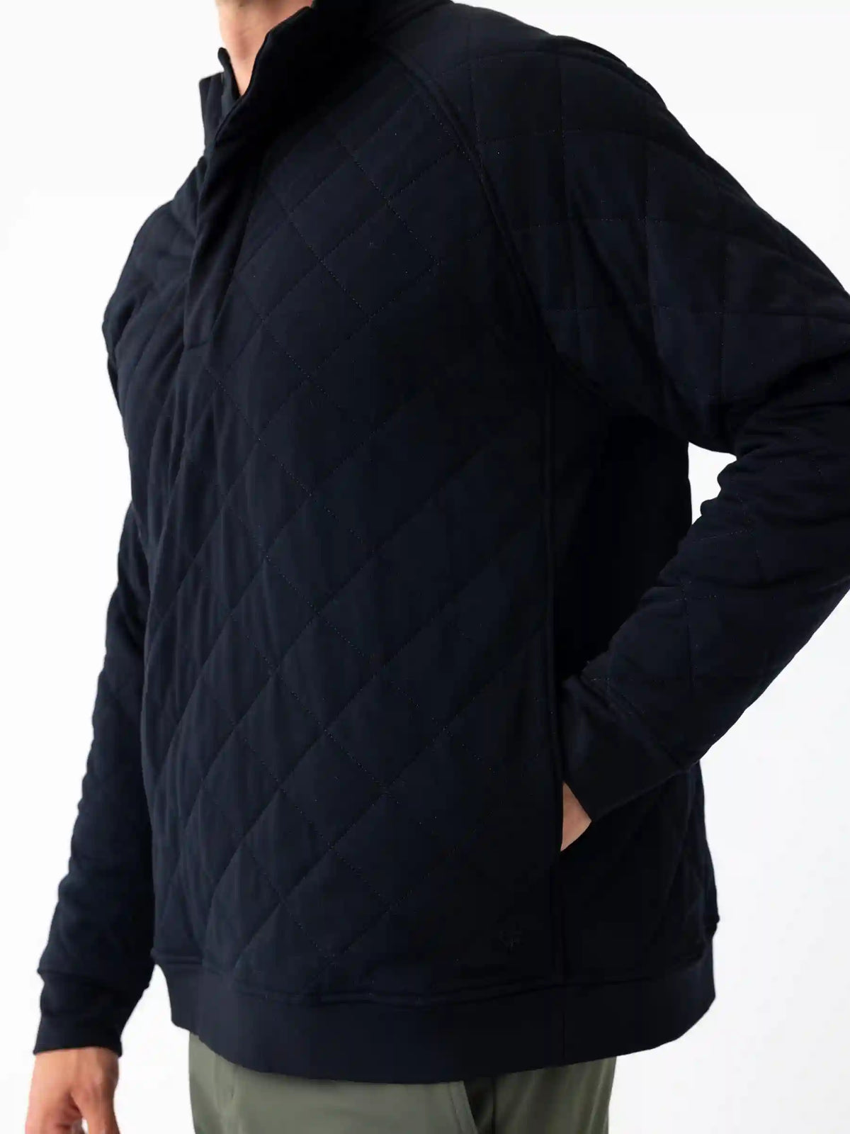 Men's Brushed Bamboo Quilted Snap Pullover