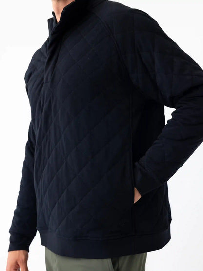 Men's Brushed Bamboo Quilted Snap Pullover