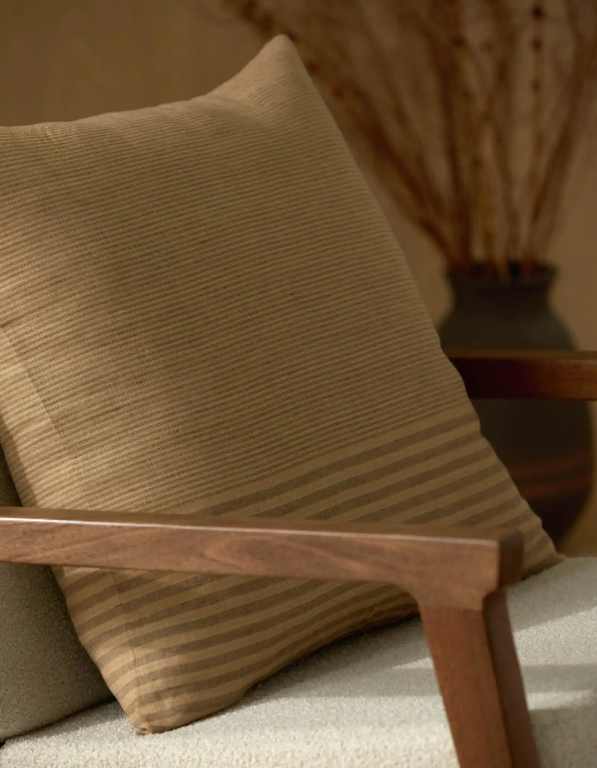 Striped Linen Throw Pillow