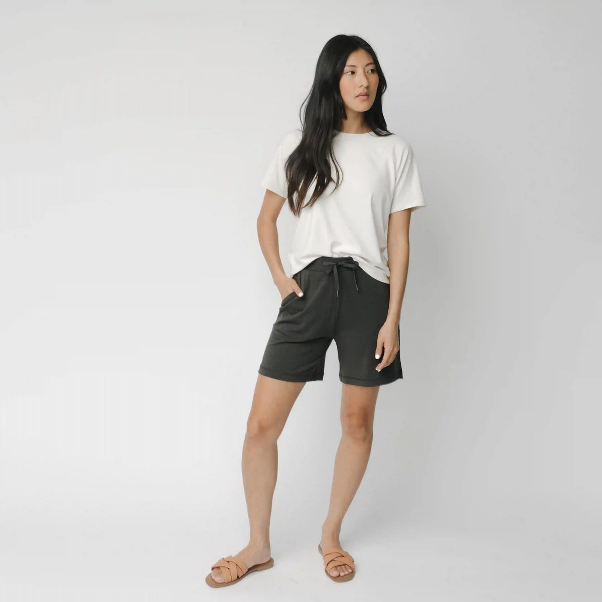 Women's Brushed Bamboo Mid-Length Shorts