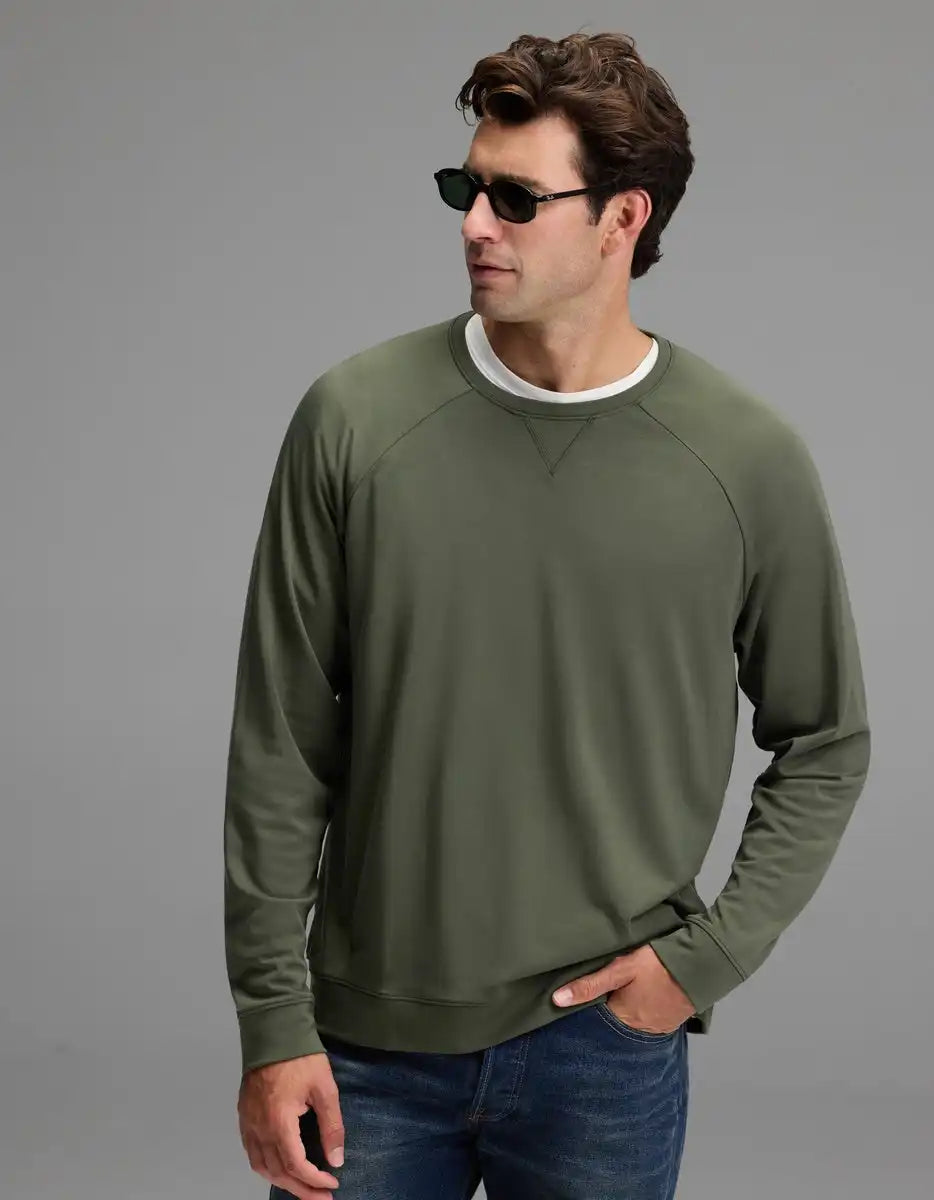 Men's Brushed Bamboo Pullover Crew