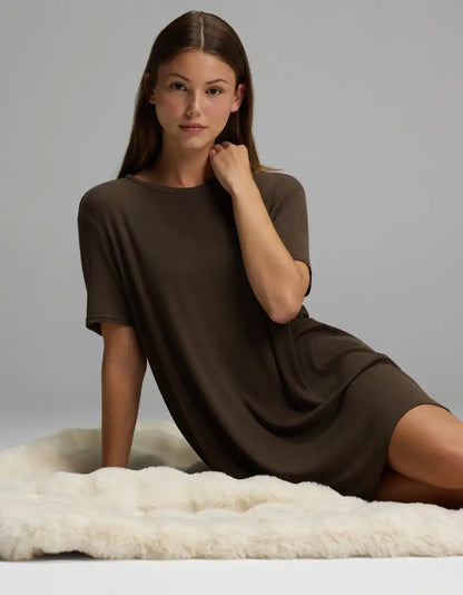 Women's Bamboo Rib-Knit Boyfriend Dress
