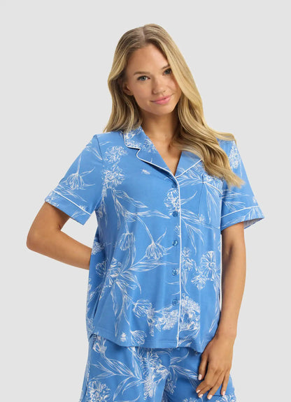Women's Bamboo Stretch-Knit Short Sleeve & Pant Pajama Set - Last Chance