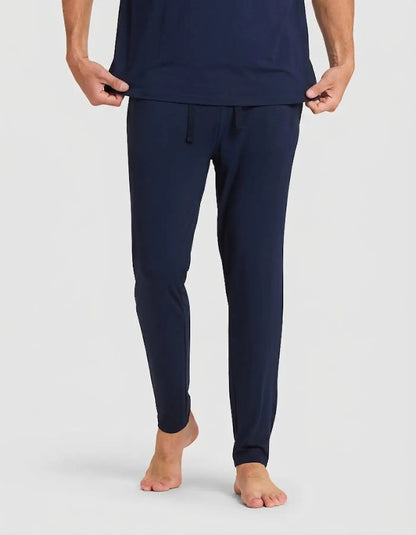 Men's Bamboo Stretch-Knit Short Sleeve Tee & Pant Pajama Set