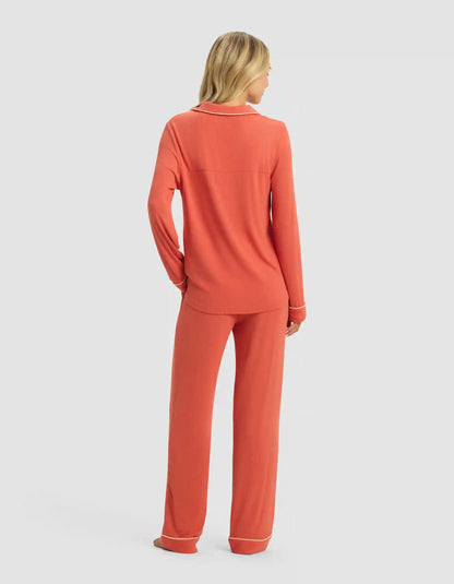 Women's Bamboo Rib-Knit Classic Long Sleeve Pajama Set - Last Chance