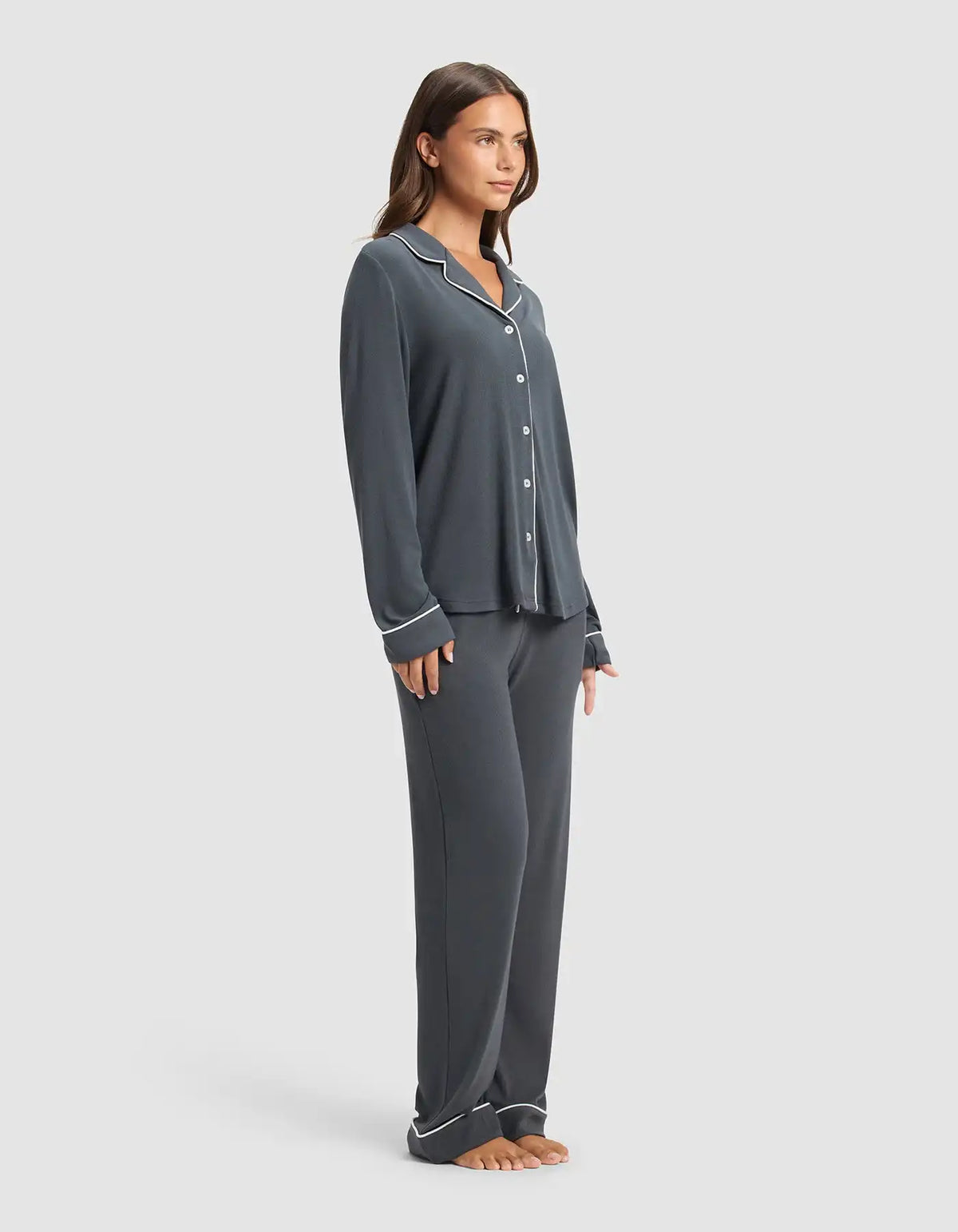 Women's Bamboo Rib-Knit Classic Long Sleeve Pajama Set - Last Chance